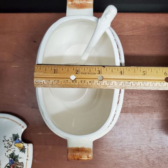 Vintage Japanese Gravy or Soup Tureen Boat Harvest Basket Theme EUC - Picture 11 of 11